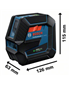 BOSCH Laser wielofunkcyjny GCL 2-50 G+ RM10 + pokrowiec + tarcza celownicza