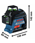 BOSCH Laser liniowy GLL 3-80 G + tablica celownicza + pokrowiec + futerał