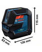 BOSCH Laser liniowy GLL 2-15 G + LB10 + BT150 + pokrowiec + tarcza celownicza