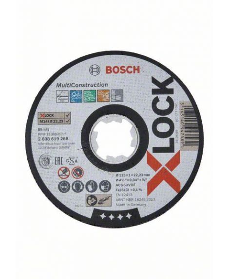 BOSCH X-LOCK Multi Material 115x1x22,23 do cięcia prostoliniowego ACS 60 V BF, 115 mm, 1,0 mm