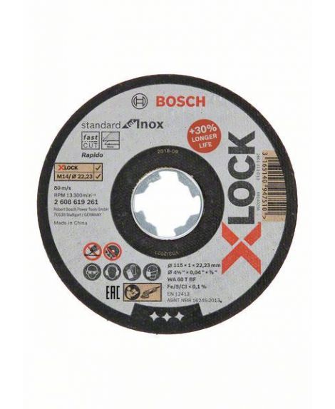 BOSCH X-LOCK Standard for Inox 115x1x22,23 mm do cięcia prostoliniowego 115 x 1 x 22.23 mm