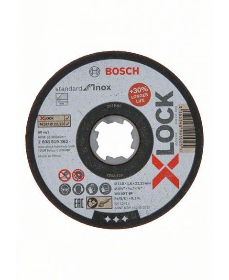 BOSCH X-LOCK Standard for Inox 115 x 1,6 mm T41 115 x 1.6 x 22.23 mm