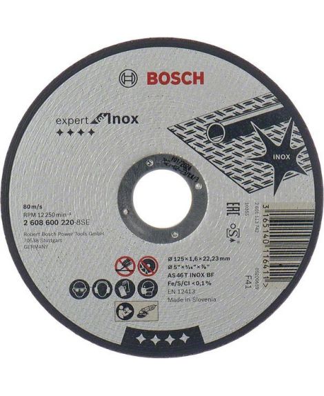 BOSCH Tarcza tnąca prosta Expert for Inox AS 46 T INOX BF, 125 mm, 1,6 mm
