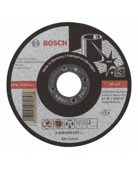 BOSCH Tarcza tnąca prosta Expert for Inox AS 46 T INOX BF, 115 mm, 2,0 mm