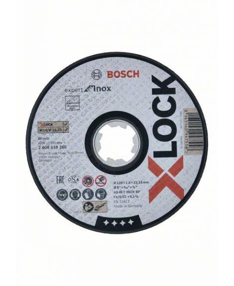 BOSCH X-LOCK Expert for Inox 125x1,6x22,23 do cięcia prostoliniowego AS 46 T INOX BF, 125 mm, 1,6 mm