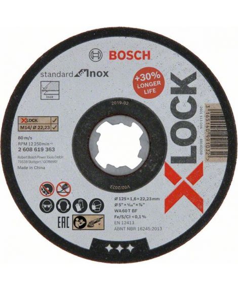 BOSCH X-LOCK Standard for Inox 125 x 1,6 mm T41 125 x 1.6 x 22.23 mm