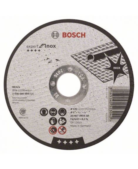 BOSCH Tarcza tnąca prosta Expert for Inox AS 46 T INOX BF, 125 mm, 2,0 mm