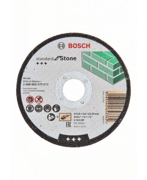 BOSCH Tarcza tnąca prosta Standard for Stone C 30 S BF, 115 mm, 22,23 mm, 3,0 mm