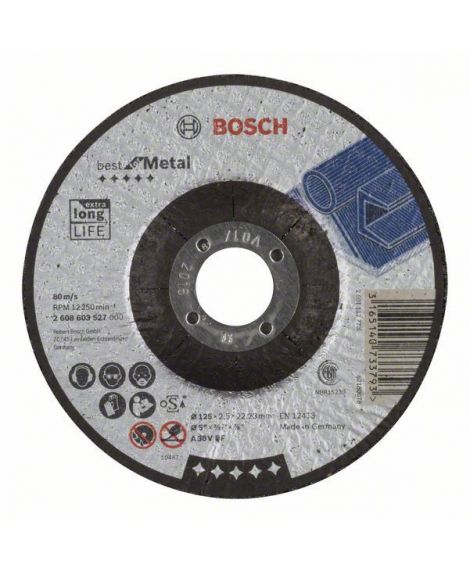 BOSCH Tarcza tnąca wygięta Best for Metal A 30 V BF, 125 mm, 2,5 mm