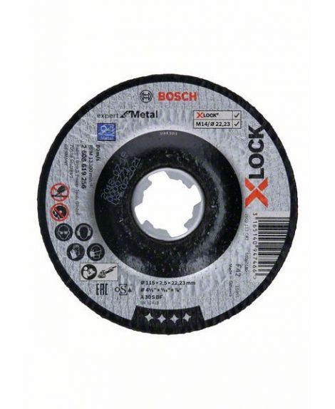 BOSCH X-LOCK Expert for Metal 115x2,5x22,23 do cięcia obniżonego A 30 S BF, 115 mm, 2,5 mm