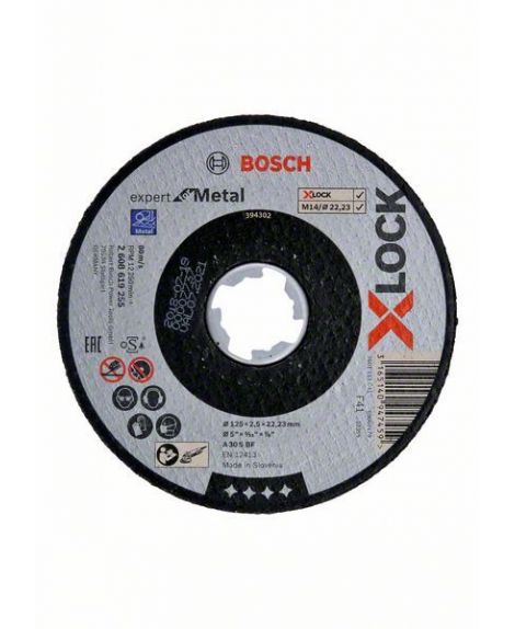 BOSCH X-LOCK Expert for Metal 125x2,5x22,23 do cięcia prostoliniowego A 30 S BF, 125 mm, 2,5 mm