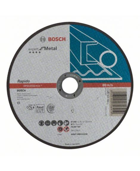 BOSCH Tarcza tnąca prosta Expert for Metal – Rapido AS 46 T BF, 180 mm, 1,6 mm