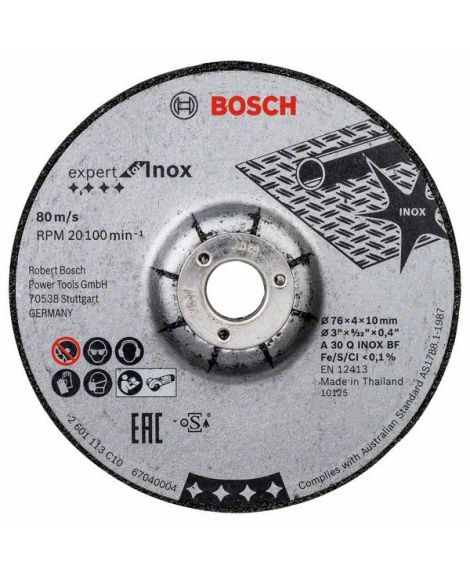 BOSCH 2 tarcze ścierne Expert for INOX, 76 x 4 x 10 mm A 30 Q INOX BF- 76mm- 4mm- 10mm