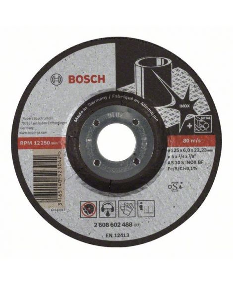 BOSCH Tarcza ścierna wygięta Expert for Inox AS 30 S INOX BF, 125 mm, 6,0 mm