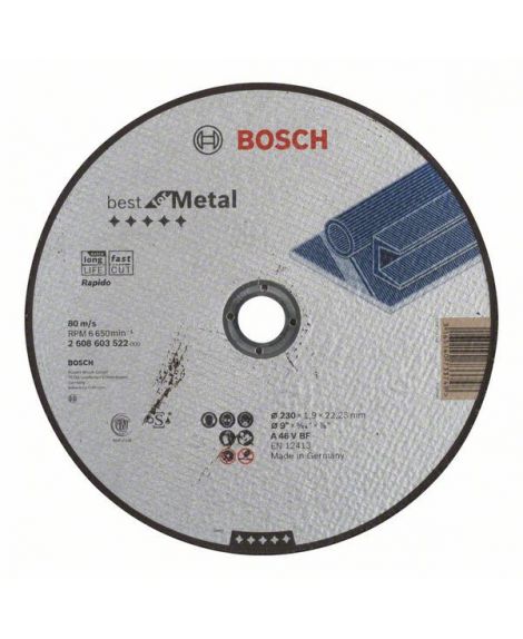 BOSCH Tarcza tnąca prosta Best for Metal – Rapido A 46 V BF, 230 mm, 1,9 mm