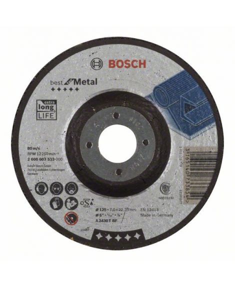 BOSCH Tarcza ścierna wygięta Best for Metal A 2430 T BF, 125 mm, 7,0 mm