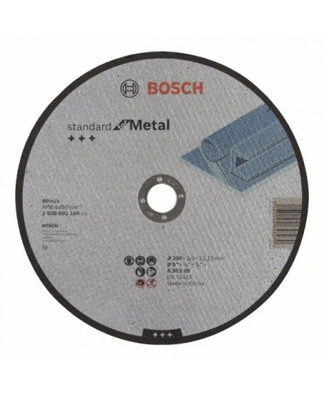 BOSCH Tarcza tnąca prosta Standard for Metal A 30 S BF, 230 mm, 22,23 mm, 3,0 mm