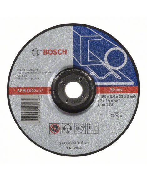 BOSCH Tarcza ścierna wygięta Expert for Metal A 30 T BF, 180 mm, 6,0 mm
