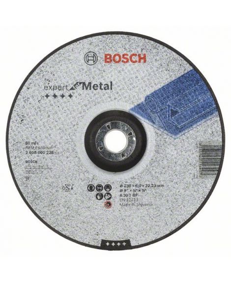 BOSCH Tarcza ścierna wygięta Expert for Metal A 30 T BF, 230 mm, 6,0 mm