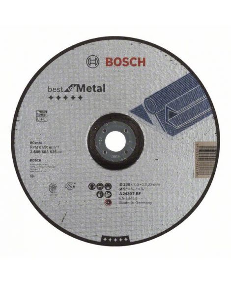 BOSCH Tarcza ścierna wygięta Best for Metal A 2430 T BF, 230 mm, 7,0 mm