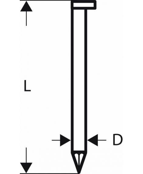 BOSCH Gwóźdź łączony papierem, łeb D, SN34DK 75 2,8 mm, 75 mm, metaliczne, gładkie