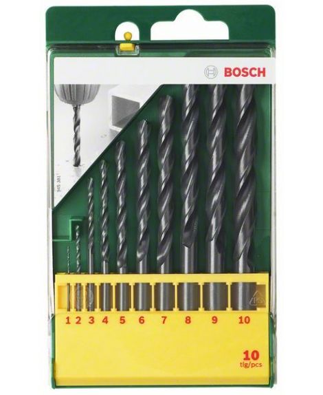 BOSCH 10-częściowy zestaw wierteł do metalu HSS-R