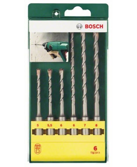 BOSCH Zestaw wierteł udarowych SDS plus, 6 szt.