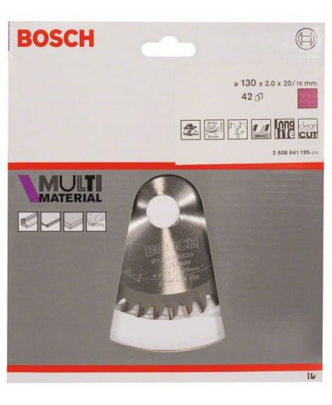 BOSCH Tarcza pilarska Multi Material 130 x 20_16 x 2,0 mm- 42