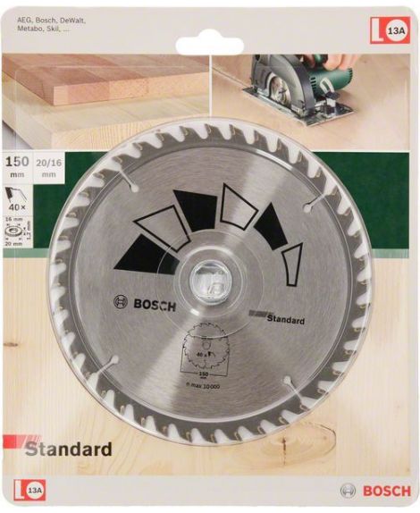 BOSCH Tarcza pilarska STANDARD D - 150 mm- otwór - 20 mm- Z - 40