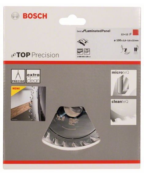 BOSCH Tarcza do nacinania Top Precision Laminated Panel 100 x 22 x 2,8-3,6 mm, 12+12