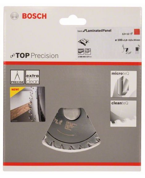 BOSCH Tarcza do nacinania Top Precision Laminated Panel 100 x 20 x 2,8-3,6 mm, 12+12