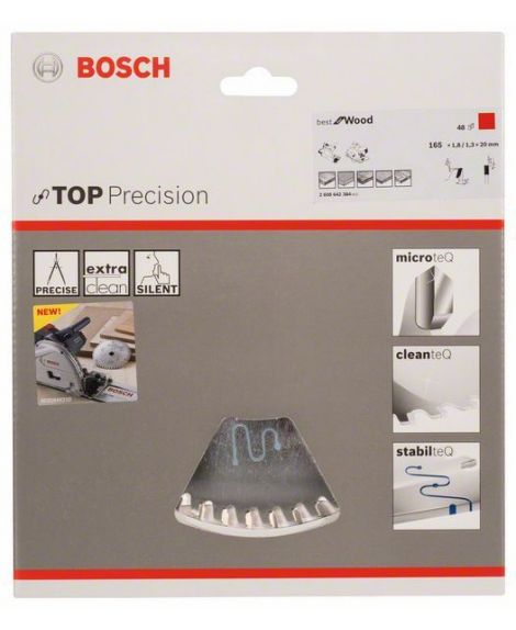 BOSCH Tarcza pilarska Top Precision Best for Wood 165 x 20 x 1,8 mm, 48