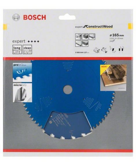 BOSCH Tarcza pilarska Expert for Construct Wood 165 x 20 x 2,0 mm, 24