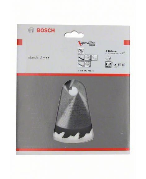 BOSCH Tarcza pilarska Speedline Wood 160 x 16 x 2,2 mm, 18