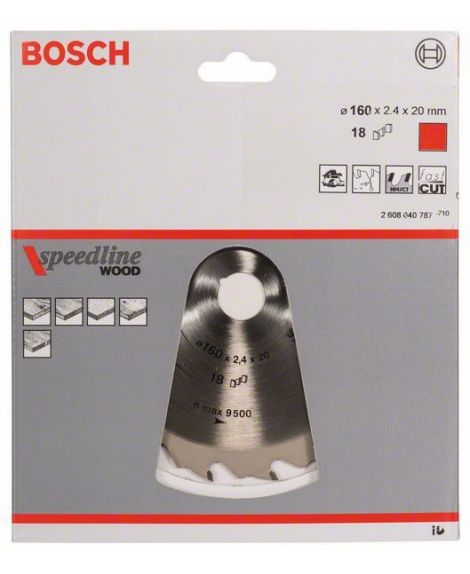 BOSCH Tarcza pilarska Speedline Wood 160 x 20 x 2,2 mm, 18