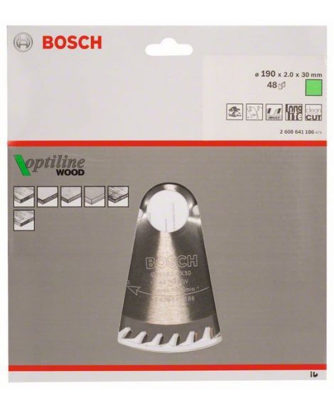 BOSCH Tarcza pilarska Optiline Wood 190 x 30 x 2,0 mm, 48