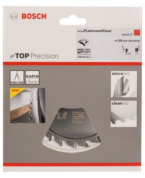 BOSCH Tarcza do nacinania Top Precision Laminated Panel 125 x 20 x 2,8-3,6 mm, 12+12