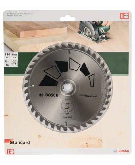 BOSCH Tarcza pilarska STANDARD D - 184 mm- otwór - 20 mm- Z - 40