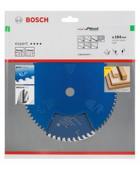 BOSCH Tarcza pilarska Expert for Wood 184 x 16 x 2,6 mm, 56