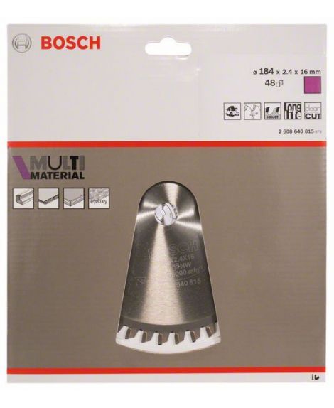 BOSCH Tarcza pilarska Multi Material 184 x 16 x 2,4 mm- 48