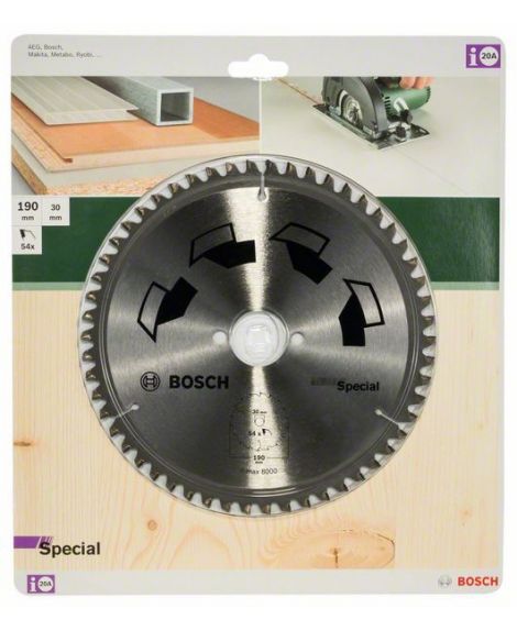 BOSCH Tarcza pilarska SPECIAL D - 190 mm- otwór - 30 mm- Z - 54