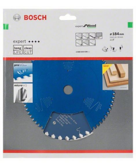 BOSCH Tarcza pilarska Expert for Wood 184 x 16 x 2,6 mm, 40