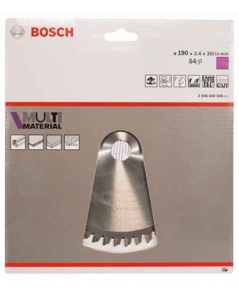 BOSCH Tarcza pilarska Multi Material 190 x 20_16 x 2,4 mm- 54