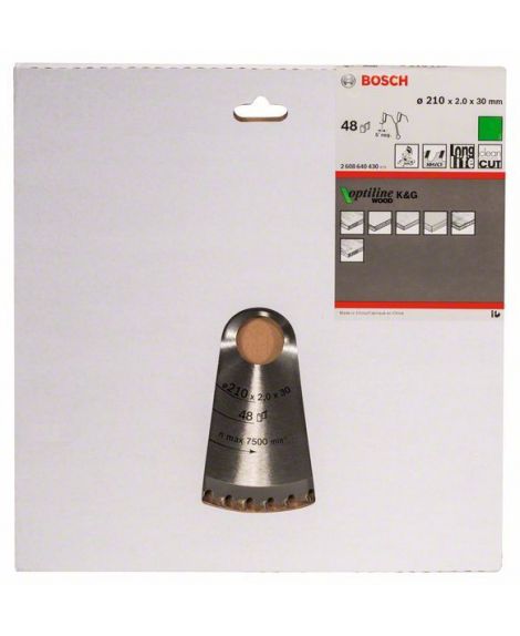 BOSCH Tarcza pilarska Optiline Wood 210 x 30 x 2,0 mm, 48