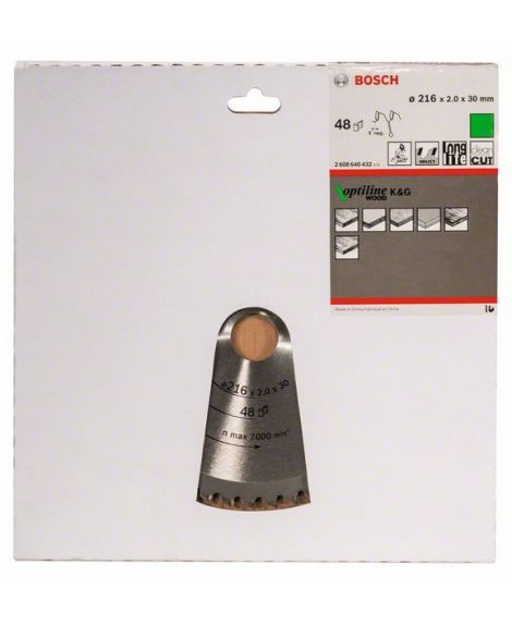 BOSCH Tarcza pilarska Optiline Wood 216 x 30 x 2,0 mm, 48