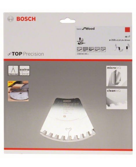 BOSCH Tarcza pilarska Top Precision Best for Wood 210 x 30 x 2,3 mm, 48