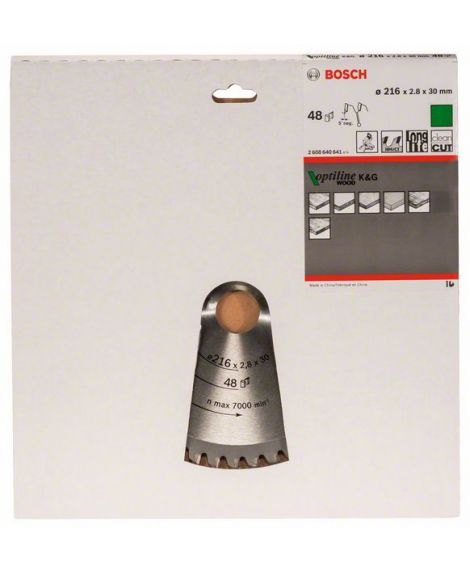 BOSCH Tarcza pilarska Optiline Wood 216 x 30 x 2,8 mm, 48