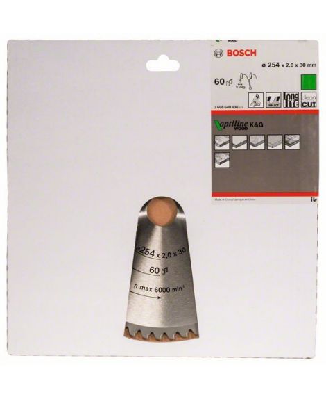 BOSCH Tarcza pilarska Optiline Wood 254 x 30 x 2,0 mm, 60