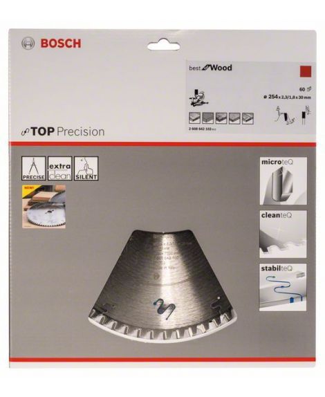 BOSCH Tarcza pilarska Top Precision Best for Wood 254 x 30 x 2,3 mm, 60