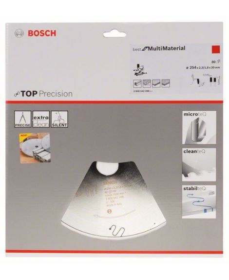 BOSCH Tarcza pilarska Top Precision Best for Multi Material 254 x 30 x 2,3 mm, 80